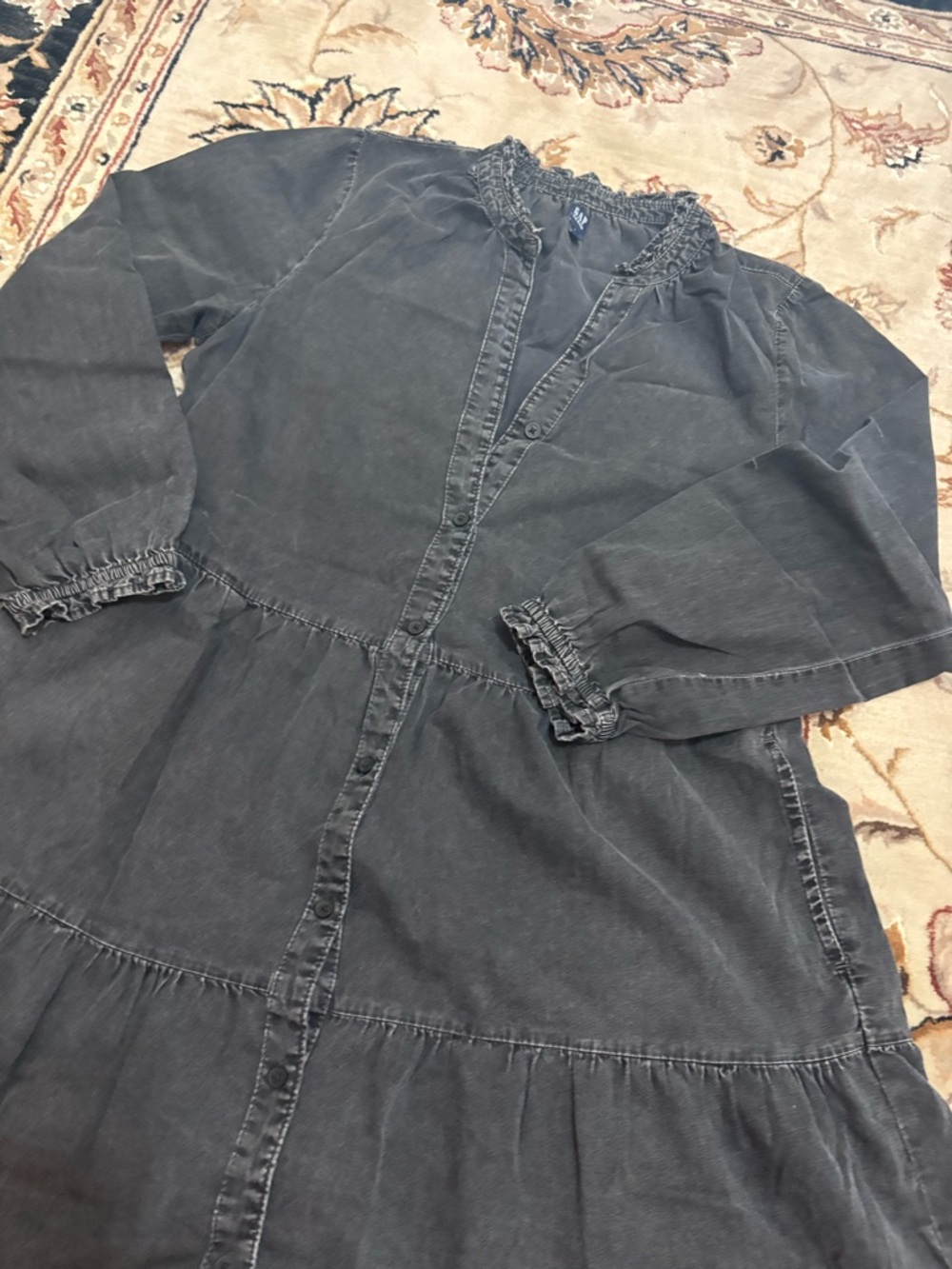 GAP Washed Black Long Sleeve Dress - Picture 2 of 10